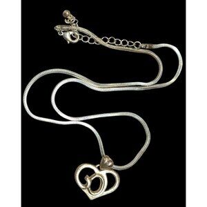 Classic Religious God Heart Pendant Necklace Marked SJ